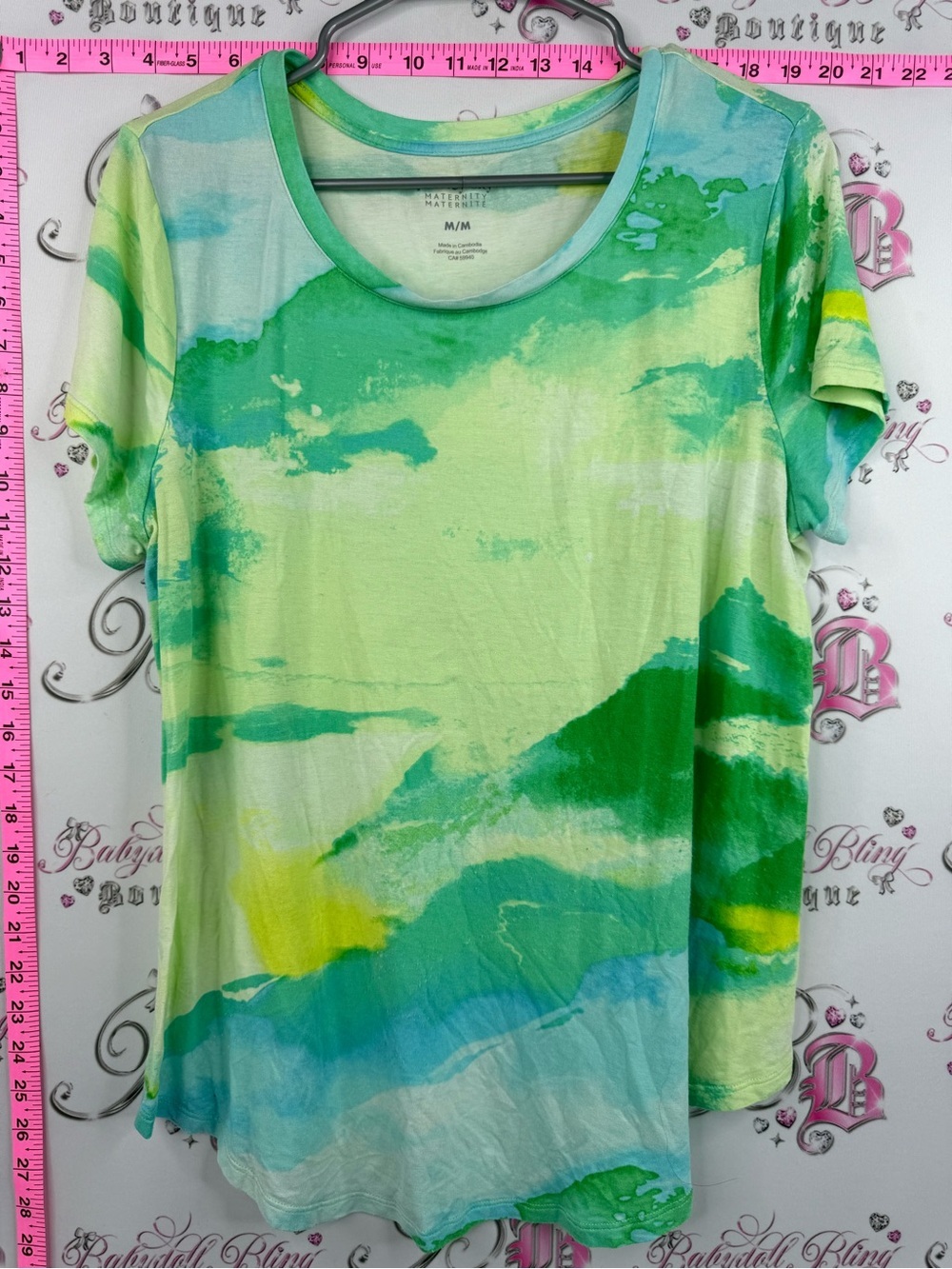 Paisley Sky T-maternity shirt watercolor Green Ombre Short Sleeve Tee